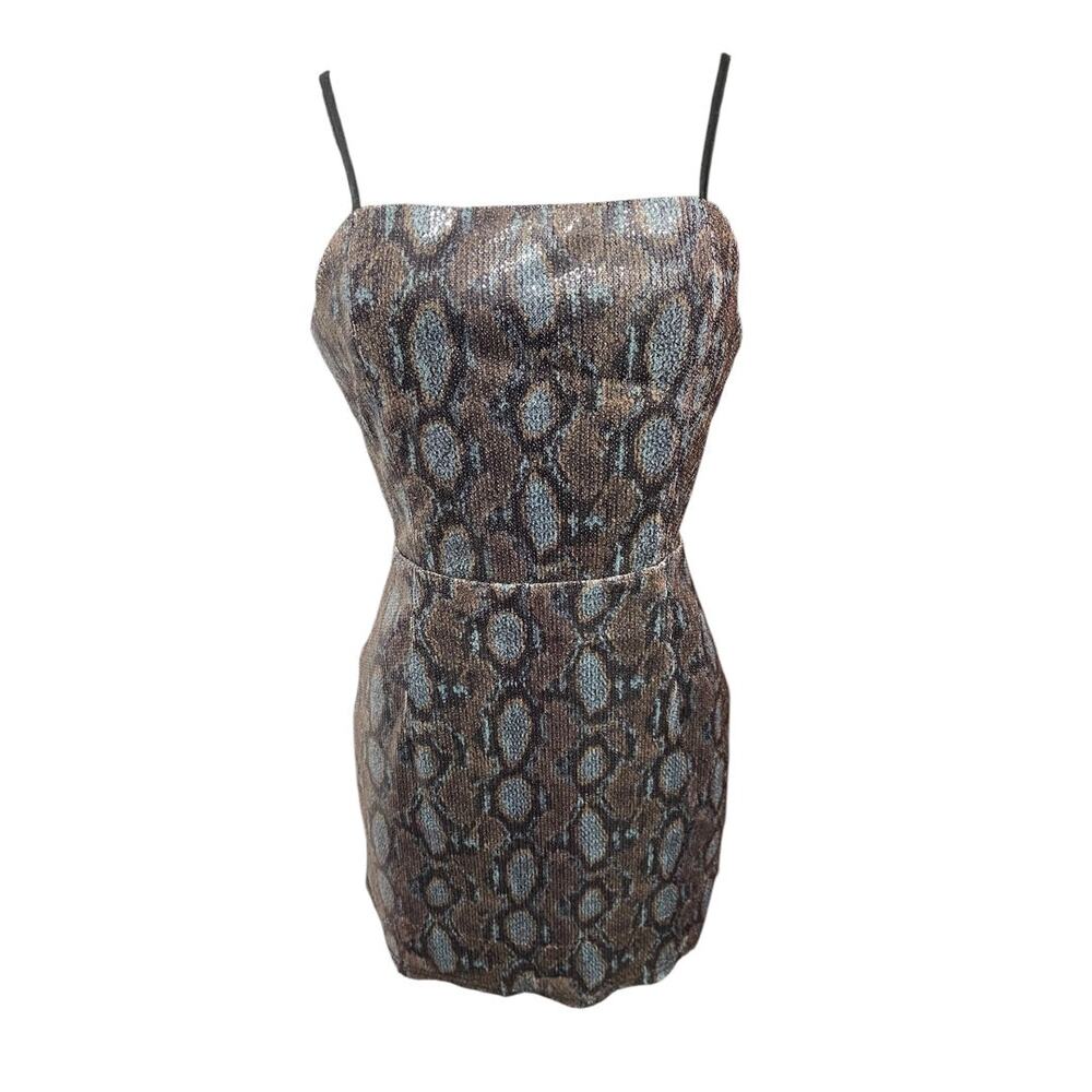 Medium Just‎ One Answer Sequnce Spaghetti Strap Lined Cocktail Dress